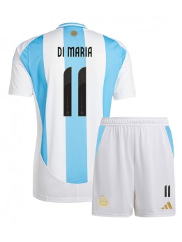 Argentina Angel Di Maria #11 Replika Hemmakläder Barn Copa America 2024 Kortärmad (+ byxor)